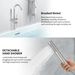 Floor Mount Bathtub Faucet Freestanding Tub Filler Brushed Nickel Standing High Flow Shower Faucets With Handheld Shower Mixer Taps Swivel Spout_maomaolike.com