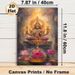 Vishnu Themed Painting Poster, Gilded Serene Oil Painting Style Poster, Four-armed Deity On Lotus With Warm Glowing Aura And Pink Lotus Blooms, Brings_maomaolike.com
