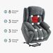 Power Lift Recliner Chair For Elderly, Recliner Chair With Massage & Heat, Electric Leather Lift Recliner Chair For Living Room With Side Pocket, USB & Type-C Charge Port, Charcoal Gray_maomaolike.com