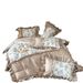 Vintage Style French Four-Piece Set Floral Print Pure Cotton Ruffled Edge Duvet Cover Bed Sheet 1.8m Bedding_maomaolike.com