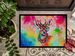Hippie Animal Deer Doormat Front Door Mat Indoor Outdoor Rugs For Entryway, Non Slip Washable Low Pile, 24H X 36W_maomaolike.com