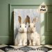 Two Rabbits Painting Poster, Textured Impasto-style Paired Rabbits Poster, Soft-toned Animal Artwork Adds Warm Rustic Touch, Ideal For Living Room_maomaolike.com