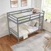 Twin Over Twin Bunk Bed With Ladder,Wooden Bunk Bed With High Guardrail And Ladder For Kids, Teens, Dorm Rooms, And Guest Rooms,No Box Spring Needed,Grey_maomaolike.com