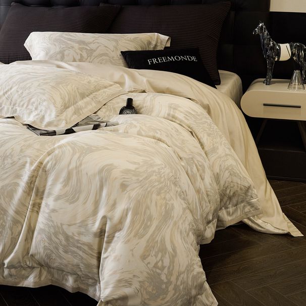 Light Luxury Style 100s Long-staple Bed Sheet Four-piece Set High-end Feel All Pure Cotton Quilt Cover Bedding Cococelly_maomaolike.com