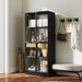 Display Cabinet With Glass Doors, Tall Storage Cabinet With 3 Color Lights, Curio Display Case With 4-Tier Storage Shelves And Drawer For Collectibles, Living Room, Home Office_maomaolike.com