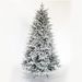 Snow Flocked Christmas Tree 7ft Artificial Hinged Pine Tree With White Realistic Tips Unlit_maomaolike.com