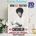 Unity Themed Painting Poster, Vintage Monochrome Portrait With Inspiring Unifying Slogans Poster, Timeless Uplifting Wall Decor Ideal For Home Office_maomaolike.com