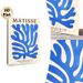 Matisse-style Abstract Botanical Painting Poster, Vibrant Blue Minimalist Cut-out Poster, Stylish Artistic Decor Ideal For Living Room, Bedroom And_maomaolike.com