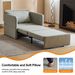Adult Sleeper Chair Bed, 3-in-1 Convertible Sofa Chair Bed Pull-out Sofa Bed, Convenient Folding Tray Table With USB And Type-C Charging Ports For Living Room,LIGHT-GREY,Leathe_maomaolike.com