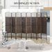8 Panel Folding Room Divider Portable Privacy Screen Wave Fiber Room Partition For Home Office Brown_maomaolike.com