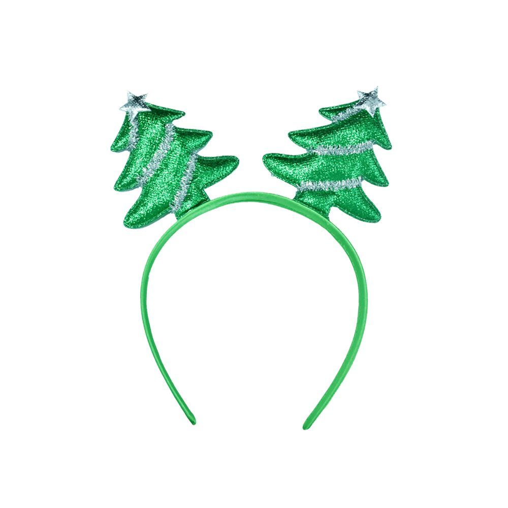 Florry Christmas Headbands For Women Green Christmas Tree Headbands Xmas Hair Bands Hair Accessories For New Year Holiday 12PCS_maomaolike.com
