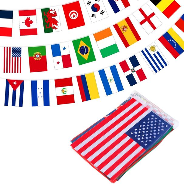 100 Countries String Flags, International Hanging Bunting Pennant Banner, Decoration For Grand Opening, Sports Bar, Party Events_maomaolike.com