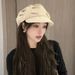 Hot Sale New Pleaed Bere For Women Lady Elegan Solid Color Fla Top Ocagonal Peaked Cap Simple Sof Newsboy Painer Aris_maomaolike.com