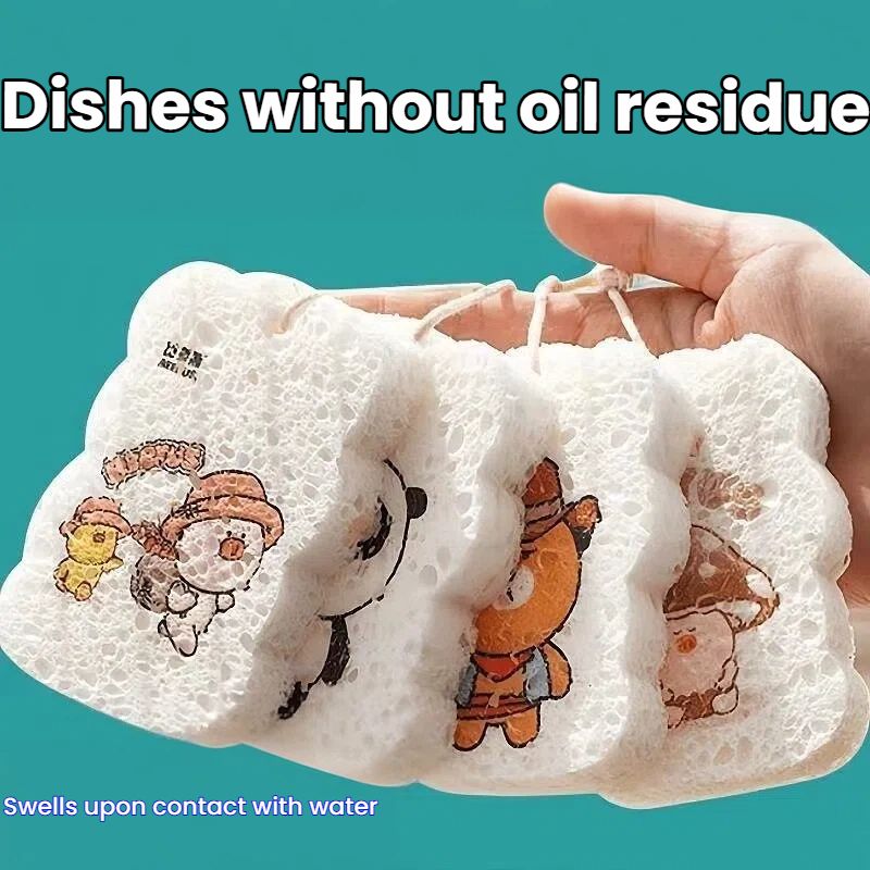 VANFOLA Natural Wood Pulp Dish Sponge, Water Absorbent Magic Cleaning Sponge, Powerful Stain Remover For Kitchen Washing Dishes And Pots_maomaolike.com