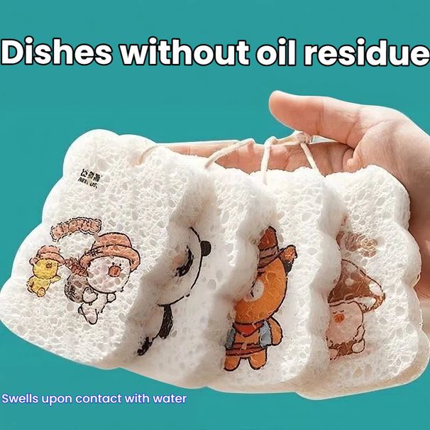 VANFOLA Natural Wood Pulp Dish Sponge, Water Absorbent Magic Cleaning Sponge, Powerful Stain Remover For Kitchen Washing Dishes And Pots_maomaolike.com