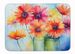 Gerbera Daisies In Watercolor Memory Foam Kitchen Mat Machine Washable Anti-Fatigue Mat Cushion Comfort Bath Mat Or Kitchen Rug_maomaolike.com