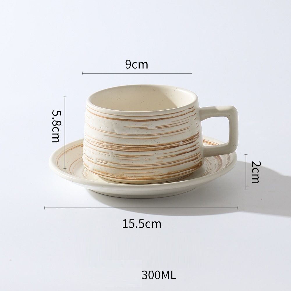 Ceramic Coffee Cup Underglaze Color Relief Cup And Plate Set_maomaolike.com