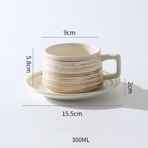 Ceramic Coffee Cup Underglaze Color Relief Cup And Plate Set_maomaolike.com