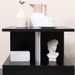 20" Modern End Table, Accent Side Table, S-Shaped Coffee Table With Storage Shelf And Steel Poles, Black_maomaolike.com