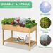 43x18x30in Raised Garden Bed With 8 Pockets And Shelf, Wooden Elevated Planter Box With Legs To Grow Herbs, Vegetables, And Flowers, Natural_maomaolike.com