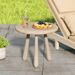 18 Inch Outdoor Mahogany Wood Side Table With Thickened Board For Different Scenarios, Such As Porch And Living Room_maomaolike.com