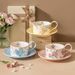 Original Floral Ceramic Coffee Cup Office Home Afternoon Tea Coffee Cup And Saucer Set_maomaolike.com