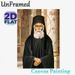 Orthodox Saint Paisios Painting Poster, Traditional Religious Icon Style Poster, Reverent Portrait Of Robed Saint With Halo, Ideal For Home Prayer_maomaolike.com