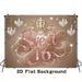 Sweet 16 Birthday Backdrop - 2D Flat Polyester Banner With Rose Golden Glitter Crown, Wall Hanging Photo Props, Party Decor_maomaolike.com