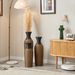 3-piece Set Of Beige+black Decorative Floor Vases, Classic And Neat Floor Vases With High Independent Flower Racks, Artificial Vine Vases, PVC Floor Vases, Home Decoration Flower Racks_maomaolike.com