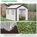10' X 7' X 7' Greenhouse, Walk-in Outdoor Tunnel Green House With PE Cover, Steel Frame, 2 Roll-Up Zipper Doors & 4 Windows For Flowers, Vegetables, Tropical Plants, White_maomaolike.com