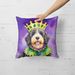 Bernedoodle King Of Mardi Gras Throw Pillow Machine Washable, Indoor Outdoor Decorative Pillow For Couch, Bed Or Patio, 18Hx18W_maomaolike.com