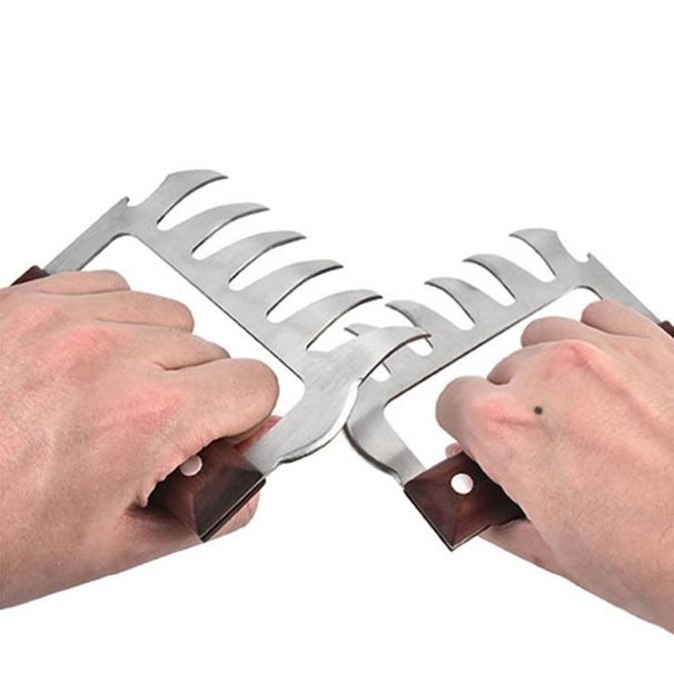 Barbecue Fork Chicken Shredded Wooden Handle Anti-skid Creative Kitchen Fork_maomaolike.com