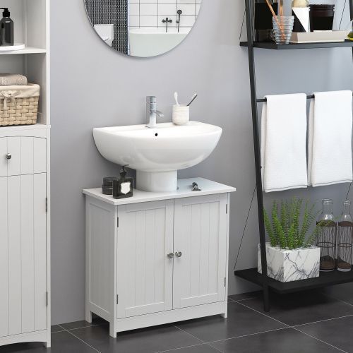 24' Pedestal Sink Bathroom Vanity Cabinet - White_maomaolike.com