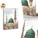Islamic Mosque Painting Poster, Vintage-toned Detailed Mosque With Green Domes & Intricate Minarets Poster, Cultural Religious Artwork Ideal For Home_maomaolike.com
