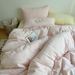 Manufacturer Wholesale INS Japanese Double-Piece Pure Four-Piece All-Cotton Nordic Style Washed Cotton Small Plaid 4-Piece Bedding_maomaolike.com