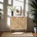 White And Gold Storage Cabinet With 2 Doors, Modern Buffet Sideboard Cabinet With Storage,Accent Cabinet For Living Room, Dining Room, Entryway_maomaolike.com