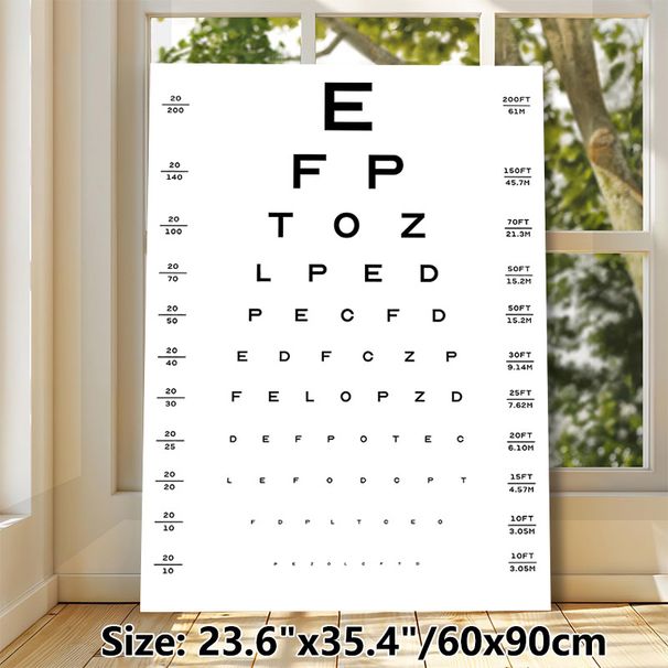 Eye Chart Painting Poster, Clear Black-and-White Visual Acuity Chart Poster, Practical Vision Testing Tool, Suitable For Clinic, Home And Optometry_maomaolike.com