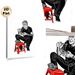 Man Eating Noodles Painting Poster, Bold Graphic Monochrome With Red Accent Poster, Unique Culinary-themed Decor Ideal For Kitchen And Dining Area_maomaolike.com
