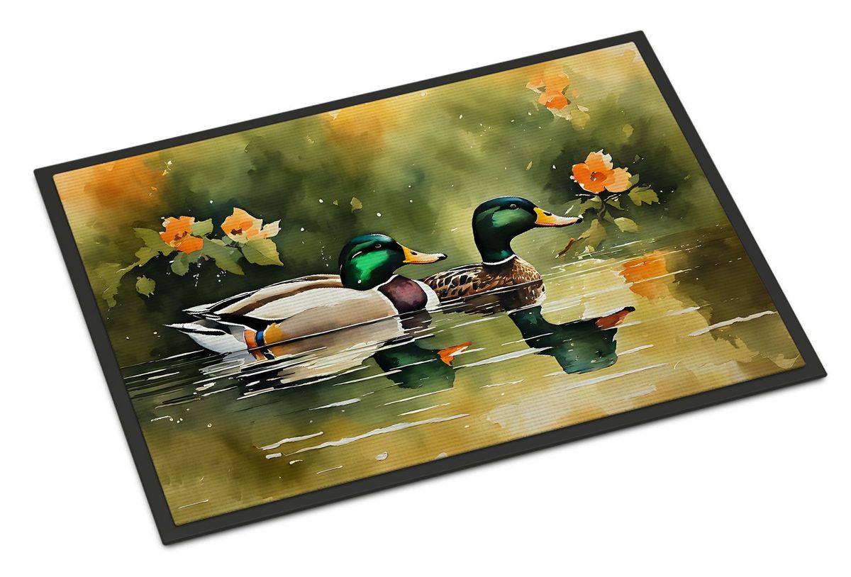 Mallard Doormat Front Door Mat Indoor Outdoor Rugs For Entryway, Non Slip Washable Low Pile, 24H X 36W_maomaolike.com