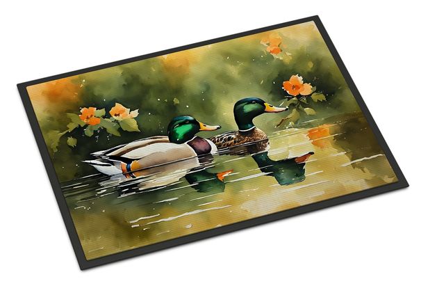 Mallard Doormat Front Door Mat Indoor Outdoor Rugs For Entryway, Non Slip Washable Low Pile, 24H X 36W_maomaolike.com