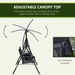 2-Seat Outdoor Porch Swing, With Pivot Storage Table, Cup Holder, & Adjustable Overhead Canopy, Stand's Skid-Resistant Feet Pad, Breathable Mesh Seat, Steel Frame, For Patio, Black_maomaolike.com