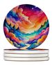 Colorful Amaranths Large Sandstone Coasters Pack Of 4 Absorbent Round Coasters Decor Gifts For Men Or Women, 4 In, Multicolor_maomaolike.com