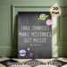 Space Inspirational Quote Painting Poster, Chalkboard-style Cartoon Planets & Typography Poster, Motivational Message To Embrace Risks, Ideal For_maomaolike.com