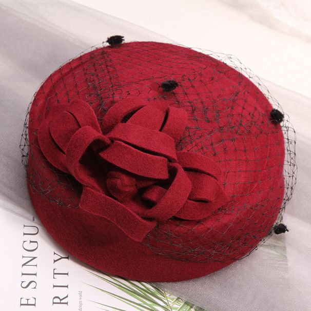 Hot Sale Australian Wool Felt Beret Women British French Fascinator Lady Artist Fedora Cap Boina Feminino Hats Girl Pillbox Hat_maomaolike.com