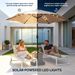 9ft Solar Patio Umbrella With LED Lights, Outdoor Market Table Umbrella With Push Button Tilt,6 Ribs Waterproof Umbrella For Garden Backyard Pool_maomaolike.com