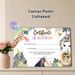 Jungle Animal Adoption Certificate Painting Poster, Watercolor Playful Party Jungle Animals Poster, Formal Yet Cheerful Adoption Documentation Ideal_maomaolike.com