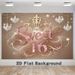 Sweet 16 Birthday Backdrop - 2D Flat Polyester Banner With Rose Golden Glitter Crown, Wall Hanging Photo Props, Party Decor_maomaolike.com