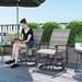 Wicker Rattan Swivel Patio Glider Chair Set Of 2, Outdoor Glider Chair With Steel Frame, High Back, Armrests, Yellow_maomaolike.com