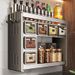 Home Kitchen Spice Rack Multi-Functional No-Drill Wall-Mounted Seasoning Storage Box_maomaolike.com