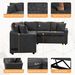 124.8"L-shaped Sofa Convertible Sofa Bed Pull Out Sofa Sleeper With Two Back Pillows, Two USB Ports And Two Power Sockets For Living Room_maomaolike.com